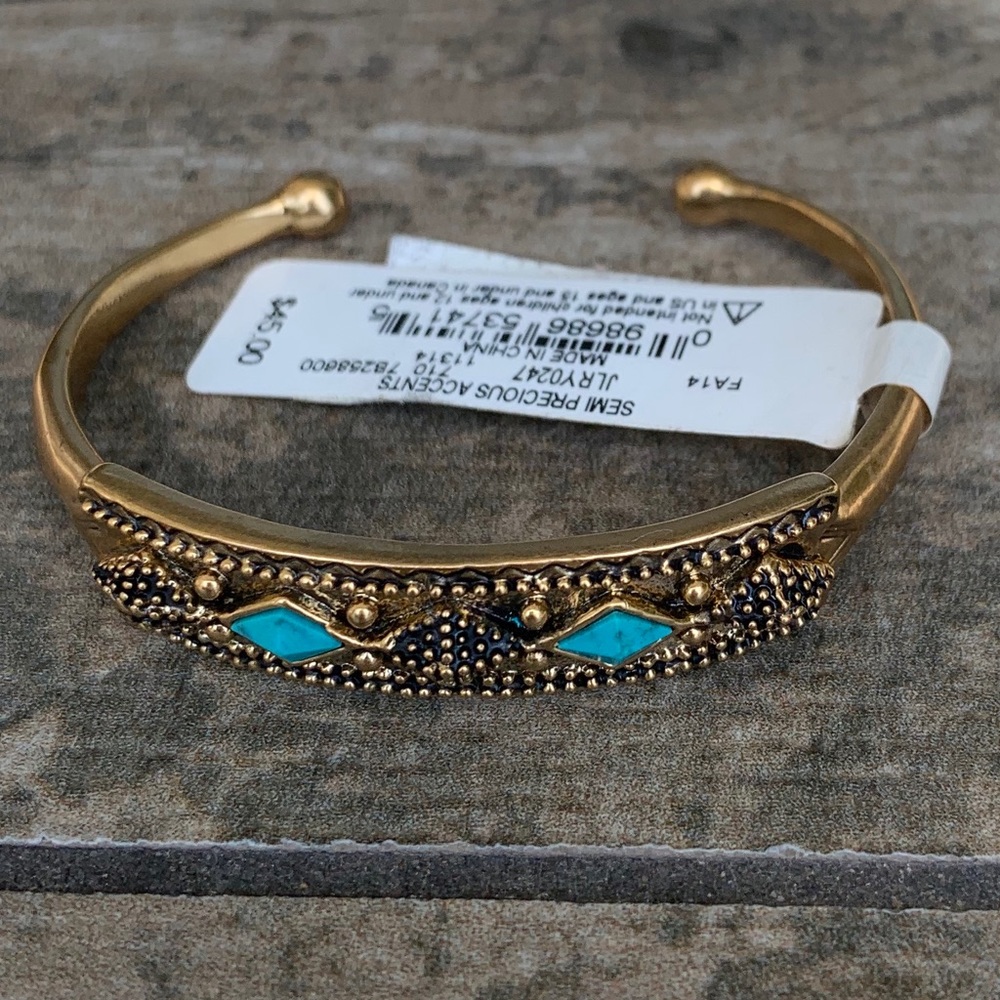 NWOT Lucky Brand BOHO Turquoise Gold Cuff Bracelet